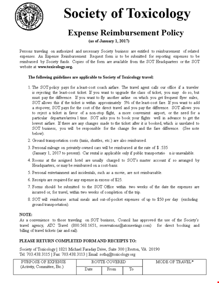 claim your expenses with our reimbursement form - society members reimbursed template