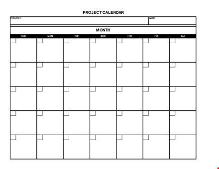 monthly project calendar template | easy-to-use & efficient planning tool template