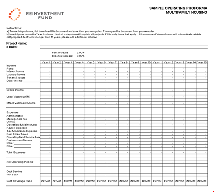 pro forma excel template template