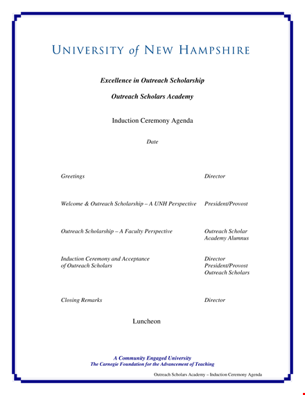 scholarship ceremony agenda template