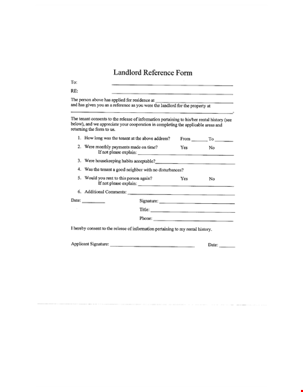 effective landlord reference letter for your rental application template