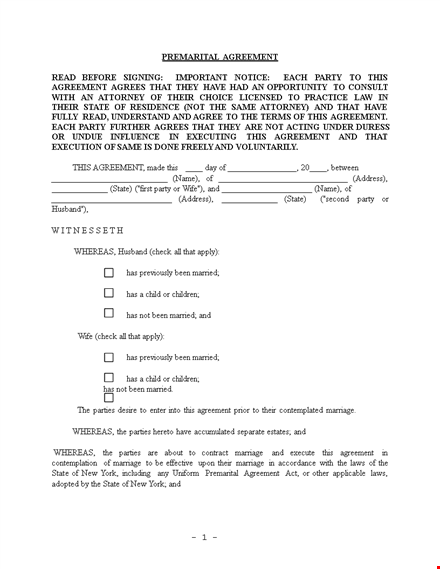 secure prenuptial agreement template template