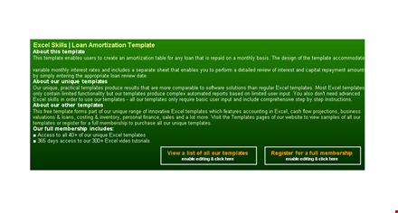 monthly loan amortization schedule template template