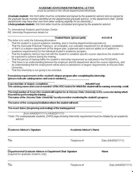 letter of application for academic advisor template