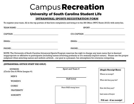 registration form template