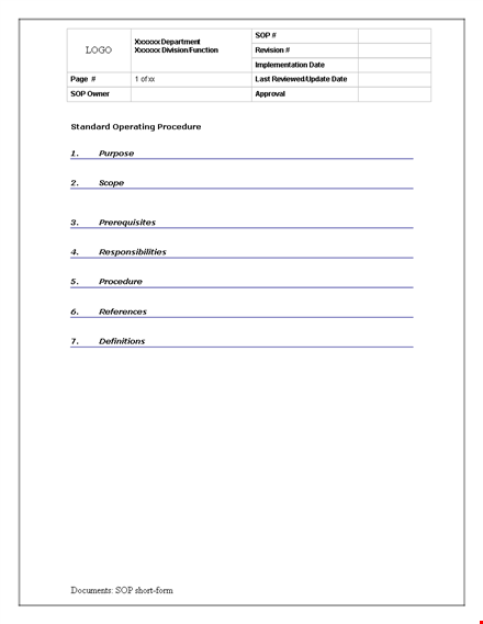 effective sop templates - streamline your processes | company name template