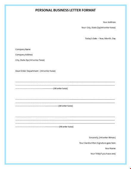 formal business letter form template template