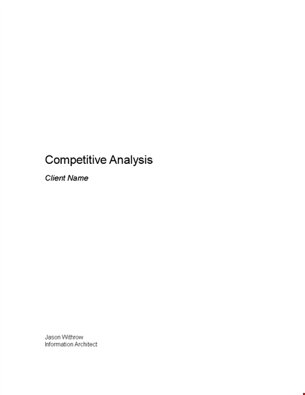 streamline your search with our competitive analysis template - boost website functionality template