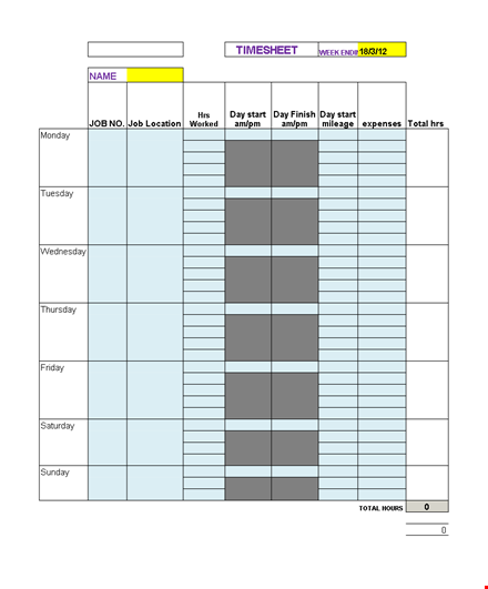 efficient timesheet template for easy time tracking template