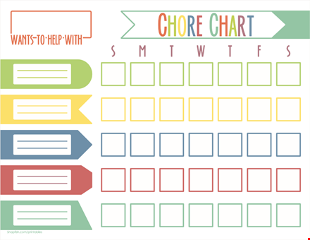 printable chore chart for kids - organize tasks with fun and easy-to-use children's templates template