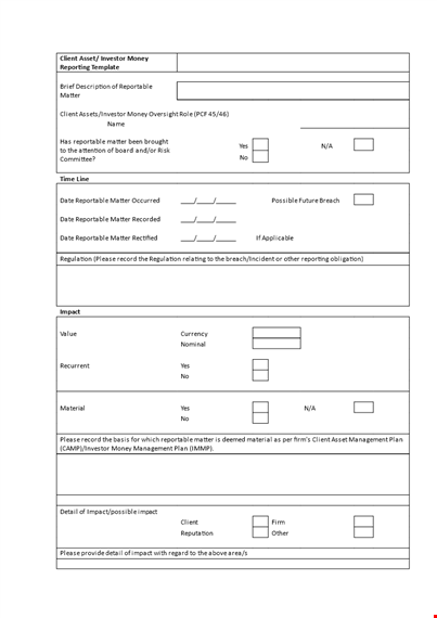 effective incident report template for clients - report matters in detail template