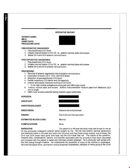 patient report template