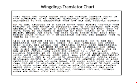 wingdings translator template - translate wingdings symbols instantly template