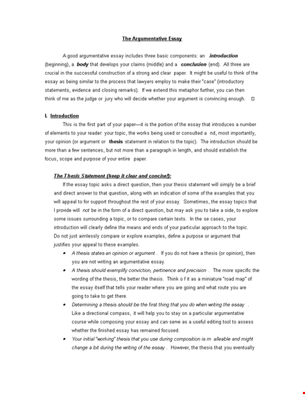 formal argumentative essay example template