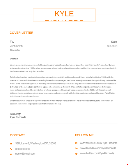 professional resume cover letter us letter template