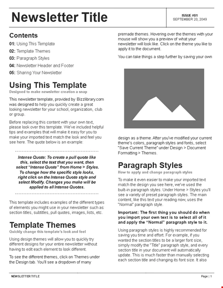 Free Newsletter Templates