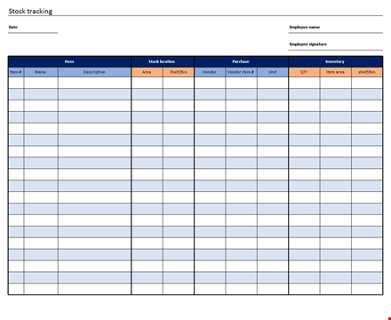 Stock Tracking Template